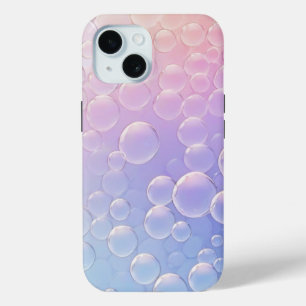 水彩柔らかい色の泡 iPhone 15ケース
