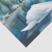 水彩柳と白い白鳥のデコパージュ 薄葉紙 (詳細)