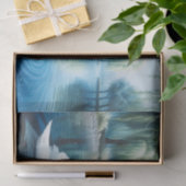 水彩柳と白い白鳥のデコパージュ 薄葉紙 (ギフト)