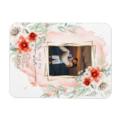 水彩柿フローラ写真保存日 マグネット (横)