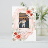 水彩柿フローラ写真保存日 招待状 (スタンド正面)