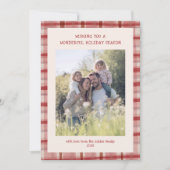 水彩格子模様の手作りクリスマスカスタム5写真 シーズンカード (正面)