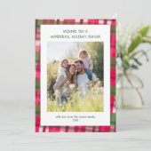 水彩格子模様の手作りクリスマスカスタム5写真 シーズンカード (スタンド正面)