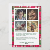 水彩格子模様の手作りクリスマスカスタム5写真 シーズンカード (裏面)