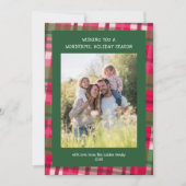 水彩格子模様の手作りクリスマスカスタム5写真 シーズンカード (正面)