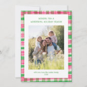 水彩格子模様の手作りクリスマスカスタム5写真 シーズンカード (正面)