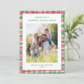 水彩格子模様の手作りクリスマスカスタム5写真 シーズンカード (スタンド正面)