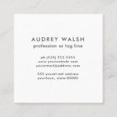 水彩格子模様オレンジクリームブループロフェッショナル スクエア名刺 (裏面)