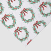 水彩格子模様リボンリースクリスマス 薄葉紙 (詳細)