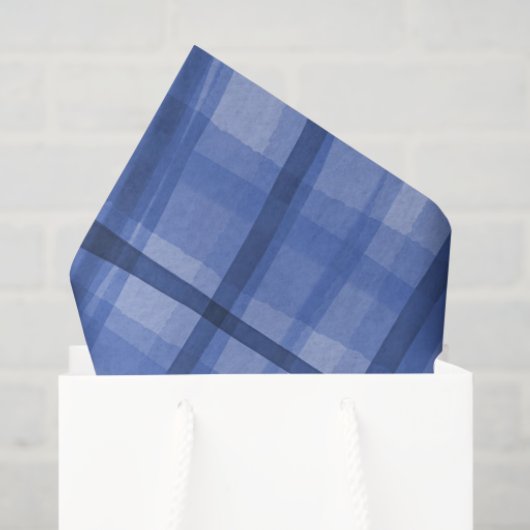 水彩格子状の手書きモダン素朴名門私立校風の線 薄葉紙 (ギフトバッグ)