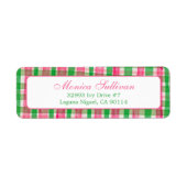 水彩格子状クリスマスカスタム差出人住所 ラベル (正面)