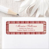 水彩格子状クリスマスカスタム差出人住所 ラベル (インサイチュ)