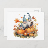 水彩格言かぼちゃ感謝祭 シーズンポストカード (正面/裏面)