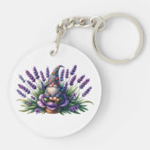 水彩格言と紫色の花 キーホルダー (裏面)