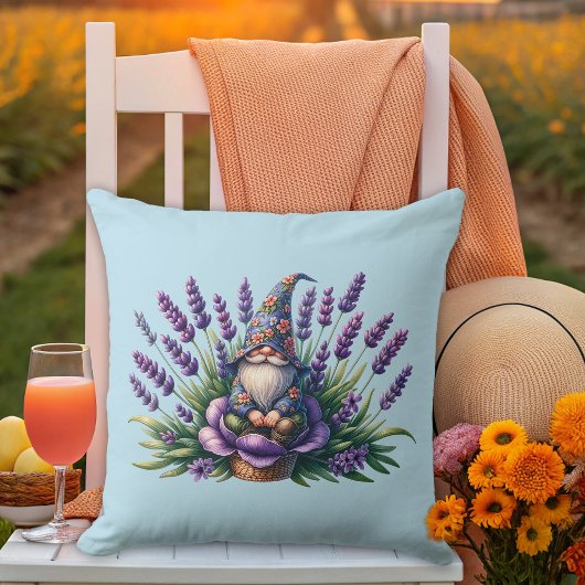 水彩格言と紫色の花 クッション