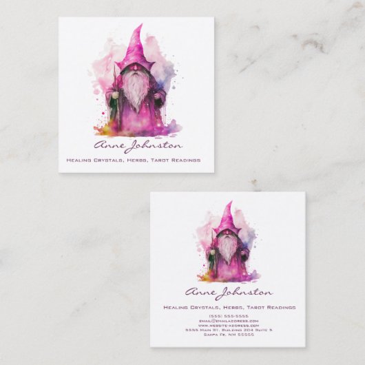 水彩格言ウィザード スクエア名刺 (正面/裏面)