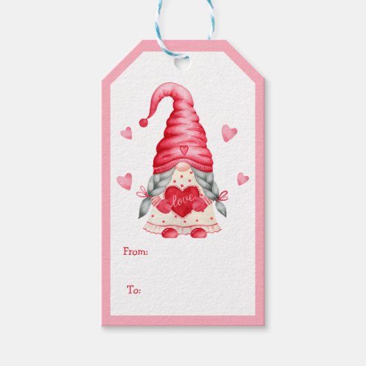 水彩格言ガールクラスムバレンタイン ギフトタグ (正面)