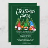水彩格言クリスマスパーティーグリーン 招待状 (正面/裏面)