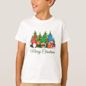水彩格言グリーンメリークリスマスボーイ Tシャツ (正面)
