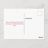 水彩格言ピンクバレンタインデーシング ポストカード (裏面)