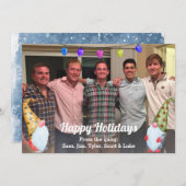 水彩格言ホリデーフレンズフォトカード シーズンカード (正面/裏面)