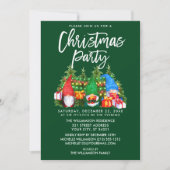水彩格言ライトクリスマスクリスマスパーティーグリーン 招待状 (正面)