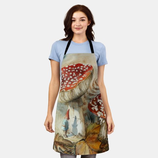 水彩格言 エプロン (着用した状態)