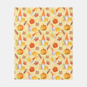 水彩格言、カボチャ葉ーと フリースブランケット (正面)