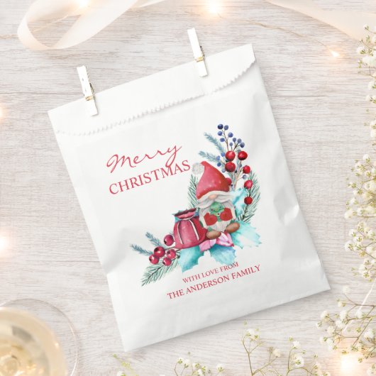 水彩格言&ポインセチア フェイバーバッグ (クリップ留めされた状態)