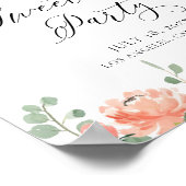 水彩桃とクリームフローラSweet sixteen ポスター (角)