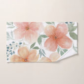 水彩桃とグリーンフローラ ハンドタオル (ハンドタオル)