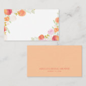 水彩桃とフラワーフラット座席表 プレイスカード (正面/裏面)