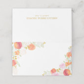 水彩桃と花の座席表 プレイスカード (外部開封)