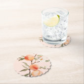 水彩桃のエレガントな誕生日パーティー ペーパーコースター (インサイチュ)