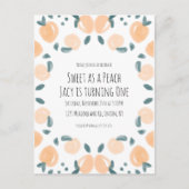 水彩桃のフルーツ誕生日パーティア縁どートI ポストカード (正面)