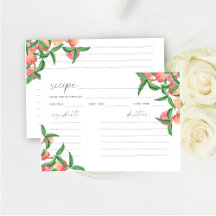 水彩桃のレシピカード