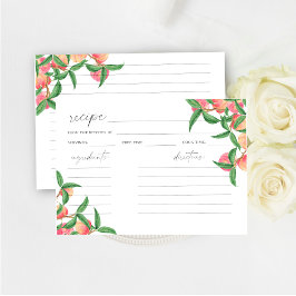 水彩桃のレシピカード