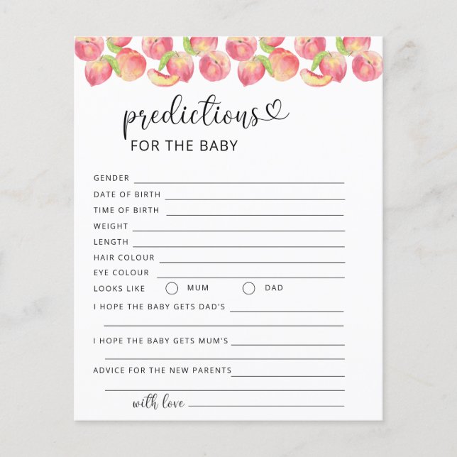 水彩桃の予測ベビー (正面)