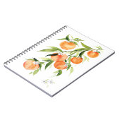 水彩桃の夏の果実スパイラルノート ノートブック (左側)