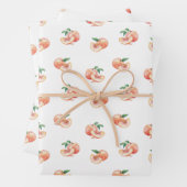 水彩桃の模様 ラッピングペーパーシート (インサイチュ)