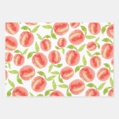 水彩桃の模様 ラッピングペーパーシート (正面3)
