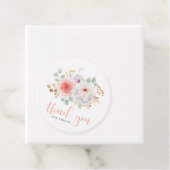 水彩桃の牡丹と金ゴールド葉ありがとう フェイバータグ (インサイチュ)