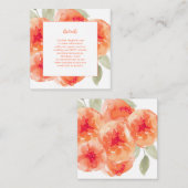 水彩桃の牡丹フローラ結婚の詳細 エンクロージャーカード (正面/裏面)