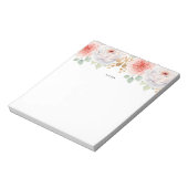 水彩桃の牡丹金ゴールド ノートパッド (回転)