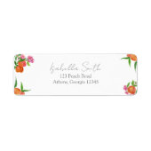 水彩桃の花のケーキ ラベル (正面)