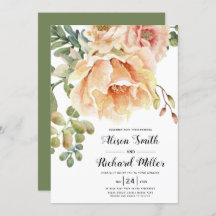 水彩桃の花スクリプトタイポグラフィ結婚ズ