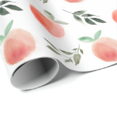 水彩桃の花模様 ラッピングペーパー (ロールコーナー)