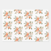 水彩桃の誕生日パーティー ラッピングペーパーシート (正面2)