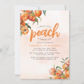 水彩桃の誕生日招待状 招待状 (正面)