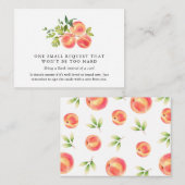 水彩桃の赤ちゃんシャワーブックリクエストカード エンクロージャーカード (正面/裏面)